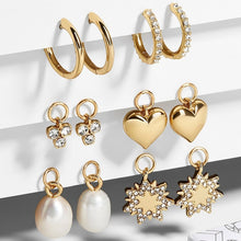 Load image into Gallery viewer, 5 Pair/set 2020 Brincos Female Rhinestone Huggie Earrings Set Amazing Price Gold Small Stud Earring for Women Fashion Jewelry
