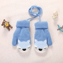 Load image into Gallery viewer, Cartoon Fox Baby Mittens Winter Warm Kids Baby Girl Gloves Knitted Children Toddler Teething Mitten Handschoen
