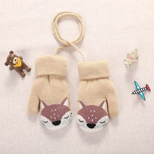Load image into Gallery viewer, Cartoon Fox Baby Mittens Winter Warm Kids Baby Girl Gloves Knitted Children Toddler Teething Mitten Handschoen
