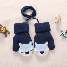 Load image into Gallery viewer, Cartoon Fox Baby Mittens Winter Warm Kids Baby Girl Gloves Knitted Children Toddler Teething Mitten Handschoen
