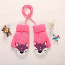 Load image into Gallery viewer, Cartoon Fox Baby Mittens Winter Warm Kids Baby Girl Gloves Knitted Children Toddler Teething Mitten Handschoen
