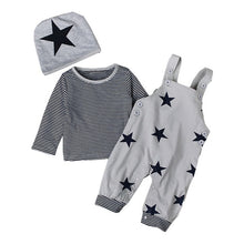 Load image into Gallery viewer, Brand Romper Set Fashion Cartoon Roupas De Bebes Bodysuit+Hat+Pant 3pcs Baby Boy Clothing Set Cute Animal Newborn Baby Clothes
