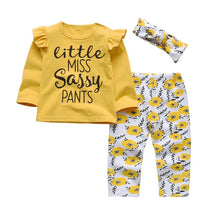 Load image into Gallery viewer, Newborn Baby Boys Girls Clothes Daddy/Mummy Letter 3Pcs Outfits Set Long Sleeve T-shirt+Pants Infant Toddler Clothing Suit
