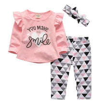 Load image into Gallery viewer, Newborn Baby Boys Girls Clothes Daddy/Mummy Letter 3Pcs Outfits Set Long Sleeve T-shirt+Pants Infant Toddler Clothing Suit
