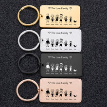 Load image into Gallery viewer, Love Cute Keychain Engraved Family Gifts for Parents Children Present Keyring Bag Charm Families Member Gift Key Chain

