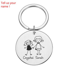 Load image into Gallery viewer, Love Cute Keychain Engraved Family Gifts for Parents Children Present Keyring Bag Charm Families Member Gift Key Chain
