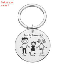 Load image into Gallery viewer, Love Cute Keychain Engraved Family Gifts for Parents Children Present Keyring Bag Charm Families Member Gift Key Chain
