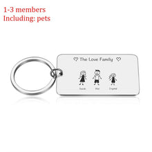 Load image into Gallery viewer, Love Cute Keychain Engraved Family Gifts for Parents Children Present Keyring Bag Charm Families Member Gift Key Chain

