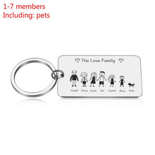 Load image into Gallery viewer, Love Cute Keychain Engraved Family Gifts for Parents Children Present Keyring Bag Charm Families Member Gift Key Chain
