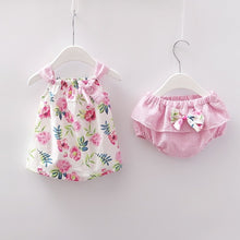 Load image into Gallery viewer, NEW Newborn Baby Girls Clothes Sleeveless Dress+Briefs 2PCS Outfits Set Striped Printed Cute Clothing Sets Summer Sunsuit 0-24M
