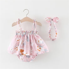 Load image into Gallery viewer, NEW Newborn Baby Girls Clothes Sleeveless Dress+Briefs 2PCS Outfits Set Striped Printed Cute Clothing Sets Summer Sunsuit 0-24M
