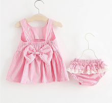 Load image into Gallery viewer, NEW Newborn Baby Girls Clothes Sleeveless Dress+Briefs 2PCS Outfits Set Striped Printed Cute Clothing Sets Summer Sunsuit 0-24M
