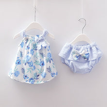 Load image into Gallery viewer, NEW Newborn Baby Girls Clothes Sleeveless Dress+Briefs 2PCS Outfits Set Striped Printed Cute Clothing Sets Summer Sunsuit 0-24M
