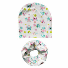 Load image into Gallery viewer, 2Pcs/Set Cotton Baby Hat Scarf Spring Star Print Children Caps Scarves Boys Girls Warm Beanie Collar Set Autumn Children Hat Set
