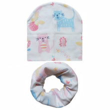 Load image into Gallery viewer, 2Pcs/Set Cotton Baby Hat Scarf Spring Star Print Children Caps Scarves Boys Girls Warm Beanie Collar Set Autumn Children Hat Set
