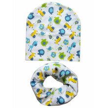 Load image into Gallery viewer, 2Pcs/Set Cotton Baby Hat Scarf Spring Star Print Children Caps Scarves Boys Girls Warm Beanie Collar Set Autumn Children Hat Set
