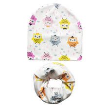 Load image into Gallery viewer, 2Pcs/Set Cotton Baby Hat Scarf Spring Star Print Children Caps Scarves Boys Girls Warm Beanie Collar Set Autumn Children Hat Set
