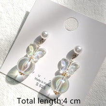 Load image into Gallery viewer, HUANZHI 2020 New Transparent Acrylic Round Circle Small Big Earrings Geometric Long Chain Stud Earrings For Women Girls Jewelry
