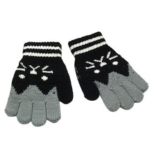 Load image into Gallery viewer, Children Kids Winter Warm Thicken Gloves Girls Boys Toddler Cute Cat Mittens Imitation Cashmere Finger Gloves For 1-7T
