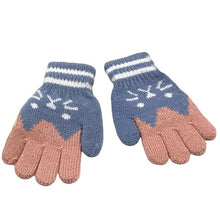 Load image into Gallery viewer, Children Kids Winter Warm Thicken Gloves Girls Boys Toddler Cute Cat Mittens Imitation Cashmere Finger Gloves For 1-7T
