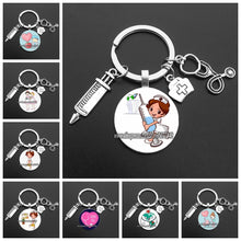 Load image into Gallery viewer, Cute Medical Kechain with Love Heart Angel Key Ring Personality Jewelry Thanksgiving Gift Key Holder for Nurse and Doctor
