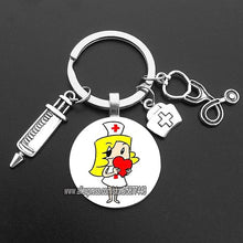Load image into Gallery viewer, Cute Medical Kechain with Love Heart Angel Key Ring Personality Jewelry Thanksgiving Gift Key Holder for Nurse and Doctor
