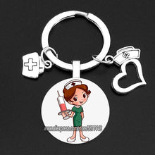 Load image into Gallery viewer, Cute Medical Kechain with Love Heart Angel Key Ring Personality Jewelry Thanksgiving Gift Key Holder for Nurse and Doctor
