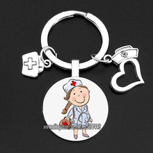 Load image into Gallery viewer, Cute Medical Kechain with Love Heart Angel Key Ring Personality Jewelry Thanksgiving Gift Key Holder for Nurse and Doctor
