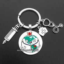 Load image into Gallery viewer, Cute Medical Kechain with Love Heart Angel Key Ring Personality Jewelry Thanksgiving Gift Key Holder for Nurse and Doctor

