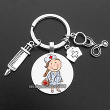 Load image into Gallery viewer, Cute Medical Kechain with Love Heart Angel Key Ring Personality Jewelry Thanksgiving Gift Key Holder for Nurse and Doctor
