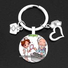Load image into Gallery viewer, Cute Medical Kechain with Love Heart Angel Key Ring Personality Jewelry Thanksgiving Gift Key Holder for Nurse and Doctor
