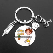 Load image into Gallery viewer, Cute Medical Kechain with Love Heart Angel Key Ring Personality Jewelry Thanksgiving Gift Key Holder for Nurse and Doctor
