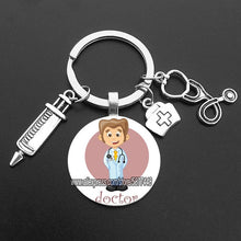Load image into Gallery viewer, Cute Medical Kechain with Love Heart Angel Key Ring Personality Jewelry Thanksgiving Gift Key Holder for Nurse and Doctor
