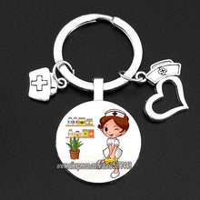 Load image into Gallery viewer, Cute Medical Kechain with Love Heart Angel Key Ring Personality Jewelry Thanksgiving Gift Key Holder for Nurse and Doctor
