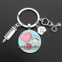 Load image into Gallery viewer, Cute Medical Kechain with Love Heart Angel Key Ring Personality Jewelry Thanksgiving Gift Key Holder for Nurse and Doctor
