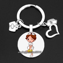 Load image into Gallery viewer, Cute Medical Kechain with Love Heart Angel Key Ring Personality Jewelry Thanksgiving Gift Key Holder for Nurse and Doctor

