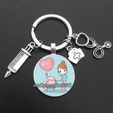 Load image into Gallery viewer, Cute Medical Kechain with Love Heart Angel Key Ring Personality Jewelry Thanksgiving Gift Key Holder for Nurse and Doctor
