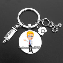 Load image into Gallery viewer, Cute Medical Kechain with Love Heart Angel Key Ring Personality Jewelry Thanksgiving Gift Key Holder for Nurse and Doctor

