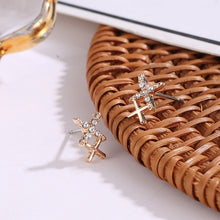 Load image into Gallery viewer, Fashion Korean Rhinestone Earrings Jewelry Crown Geometric Round Stud Earrings For Women Charm Flower Star Moon Earring Jewelry
