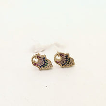 Load image into Gallery viewer, Hot Sale Fashion Women Silver Color Rose Gold Stainless Steel  Copper Hollow Crystal Animal Bear Stud Earrings Pulseras Jewelry
