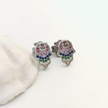 Load image into Gallery viewer, Hot Sale Fashion Women Silver Color Rose Gold Stainless Steel  Copper Hollow Crystal Animal Bear Stud Earrings Pulseras Jewelry
