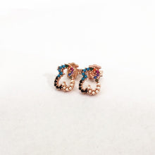 Load image into Gallery viewer, Hot Sale Fashion Women Silver Color Rose Gold Stainless Steel  Copper Hollow Crystal Animal Bear Stud Earrings Pulseras Jewelry
