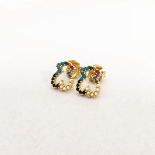 Load image into Gallery viewer, Hot Sale Fashion Women Silver Color Rose Gold Stainless Steel  Copper Hollow Crystal Animal Bear Stud Earrings Pulseras Jewelry
