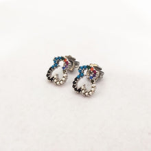 Load image into Gallery viewer, Hot Sale Fashion Women Silver Color Rose Gold Stainless Steel  Copper Hollow Crystal Animal Bear Stud Earrings Pulseras Jewelry
