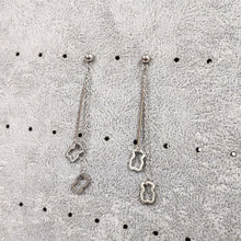 Load image into Gallery viewer, Hot Sale Fashion Women Silver Color Rose Gold Stainless Steel  Copper Hollow Crystal Animal Bear Stud Earrings Pulseras Jewelry
