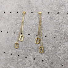 Load image into Gallery viewer, Hot Sale Fashion Women Silver Color Rose Gold Stainless Steel  Copper Hollow Crystal Animal Bear Stud Earrings Pulseras Jewelry
