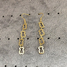 Load image into Gallery viewer, Hot Sale Fashion Women Silver Color Rose Gold Stainless Steel  Copper Hollow Crystal Animal Bear Stud Earrings Pulseras Jewelry
