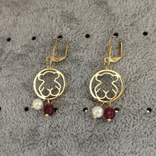 Load image into Gallery viewer, Hot Sale Fashion Women Silver Color Rose Gold Stainless Steel  Copper Hollow Crystal Animal Bear Stud Earrings Pulseras Jewelry
