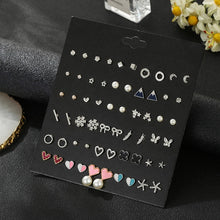 Load image into Gallery viewer, Luokey 2020 New Arrival Stud Earrings Set For Women Cute Rainbow Butterfly Flower Enamel Gold Stud Earrings Korean Charm Jewelry
