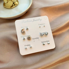 Load image into Gallery viewer, Luokey 2020 New Arrival Stud Earrings Set For Women Cute Rainbow Butterfly Flower Enamel Gold Stud Earrings Korean Charm Jewelry
